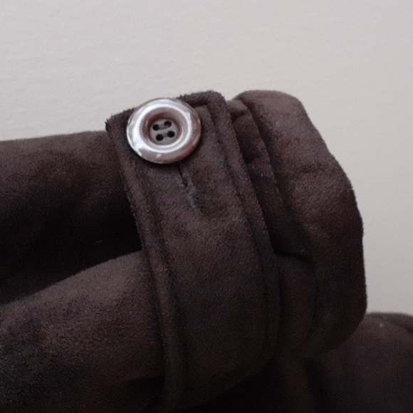 Thick Olive Fur Pea Coat - Picture 5 of 6